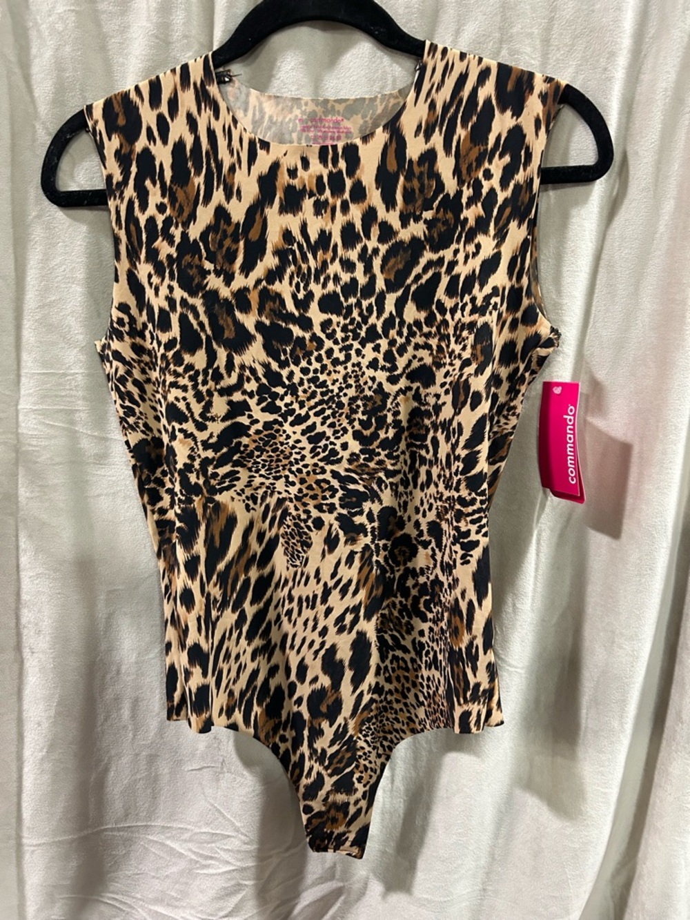 Commando Leopard-Print Sleeveless Bodysuit in Brown and Black